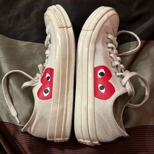 CDG Converse PLAY peek-a-boo heart low-top sneakers